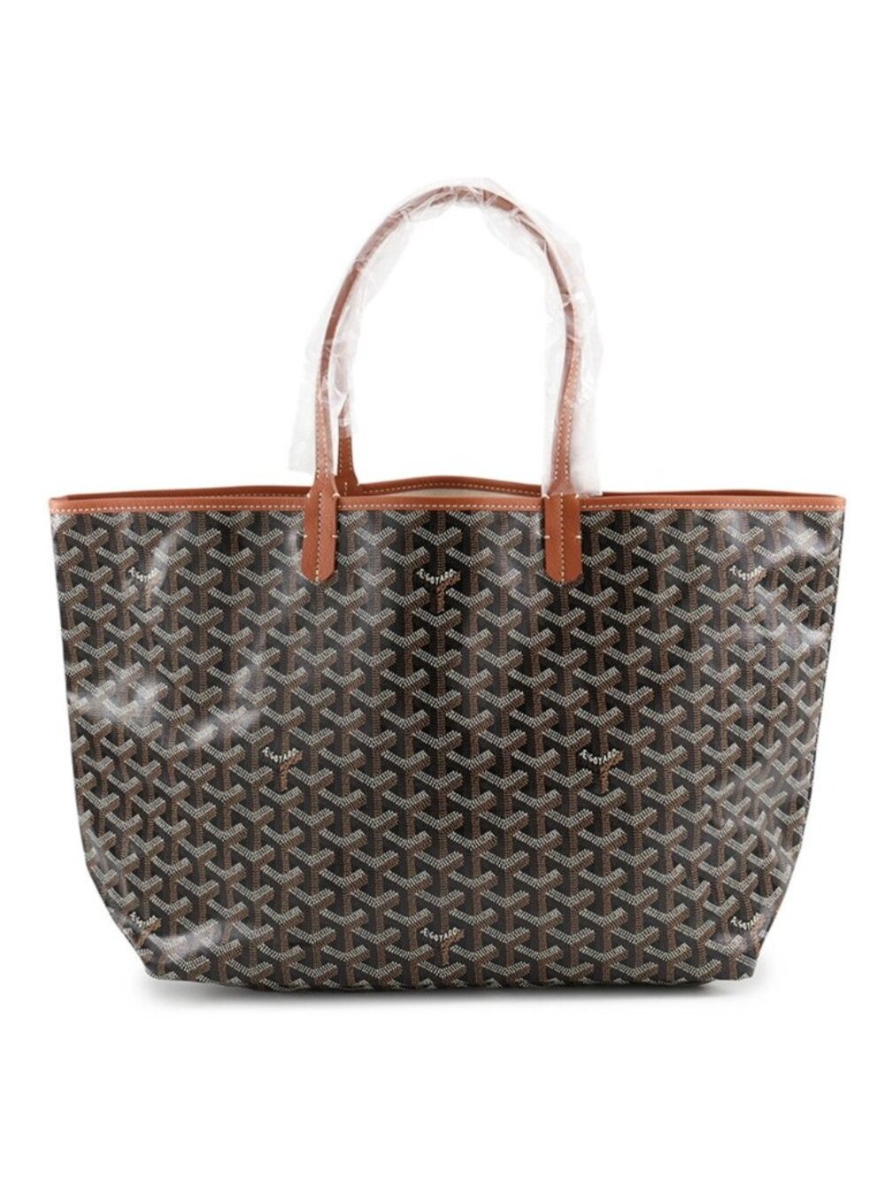 Goyard Tote Bag Saint Louis PM Leather Black Herringbone
